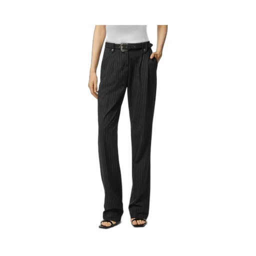 Pinstriped Logo-Engraved Straight Trousers