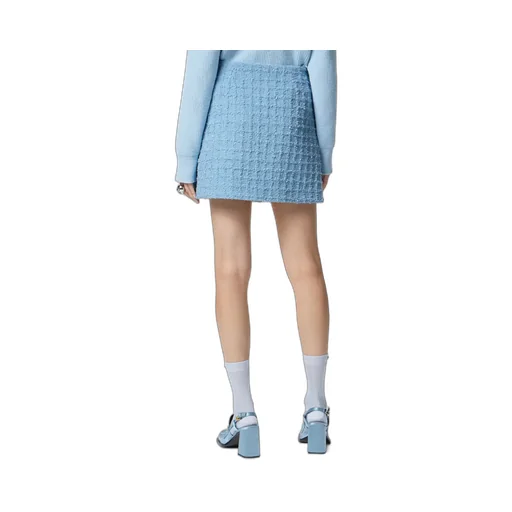 High-Waist Tweed Mini Skirt