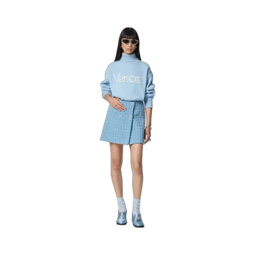 High-Waist Tweed Mini Skirt