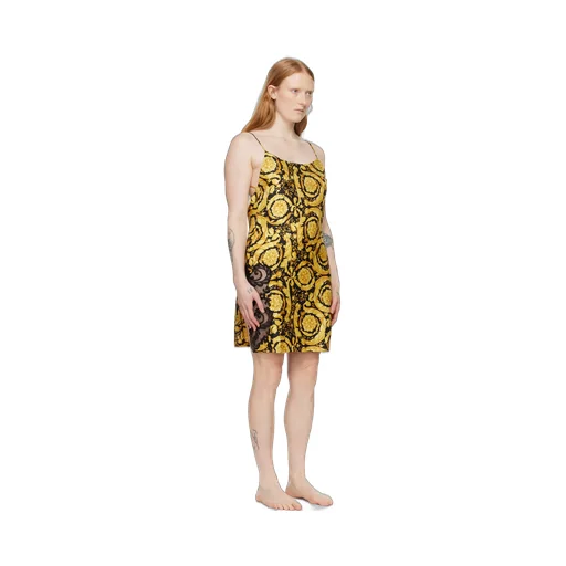 Barocco-Printed Lace-Trim Nightdress