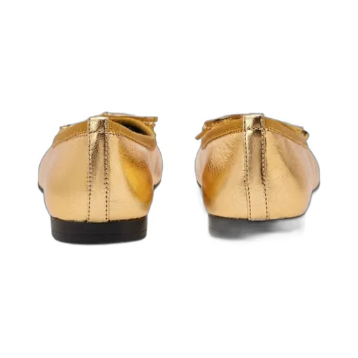 Metallic Leather Ballerina Shoes