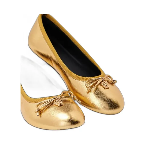Metallic Leather Ballerina Shoes
