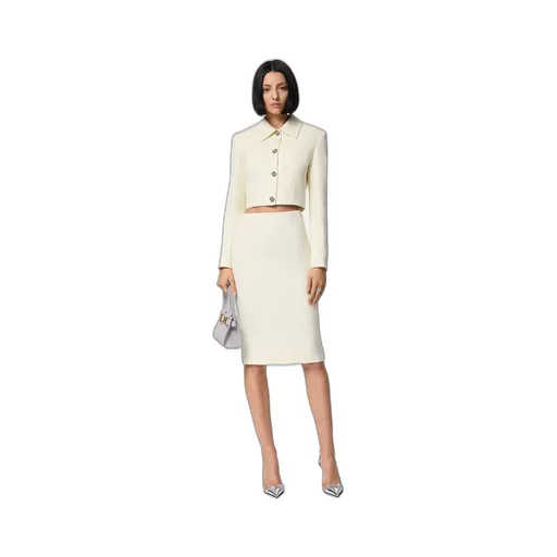 Mid Length Slim Cut Skirt