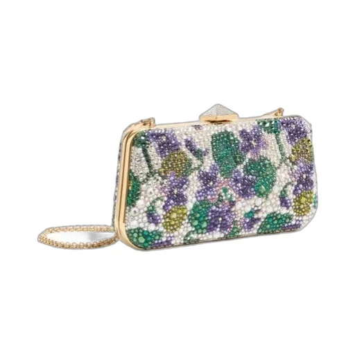 Carry Secrets Floral Pattern Imitation Diamond Embroidery Handbag