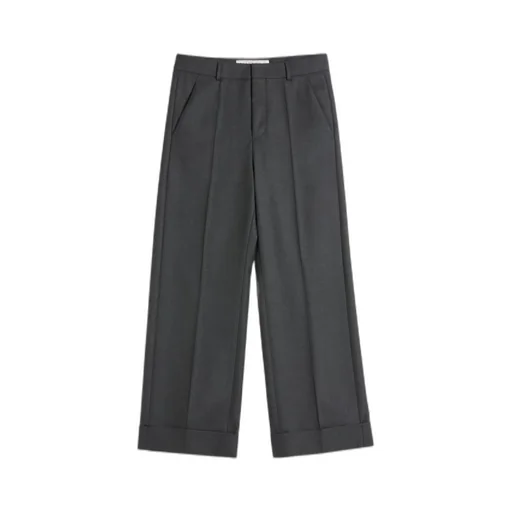 Wool Gabardine Trousers With Turn-Ups