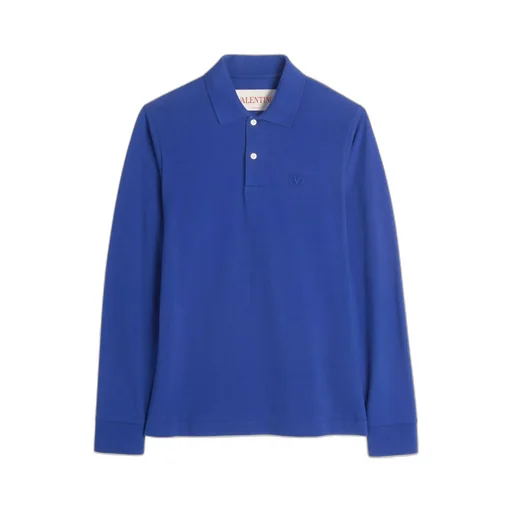 Vlogo Embroidered Long-Sleeved Polo Shirt