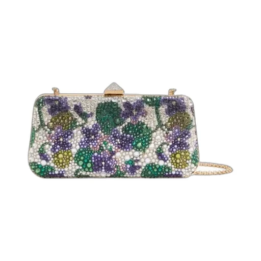 Carry Secrets Floral Pattern Imitation Diamond Embroidery Handbag
