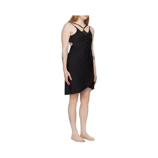 Medusa-Plaque Wrapped Sleeveless Dress