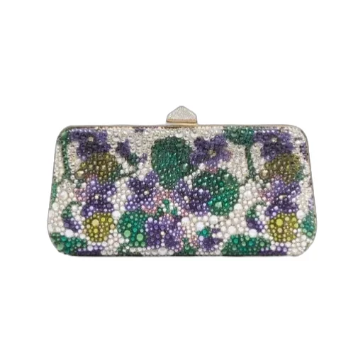 Carry Secrets Floral Pattern Imitation Diamond Embroidery Handbag