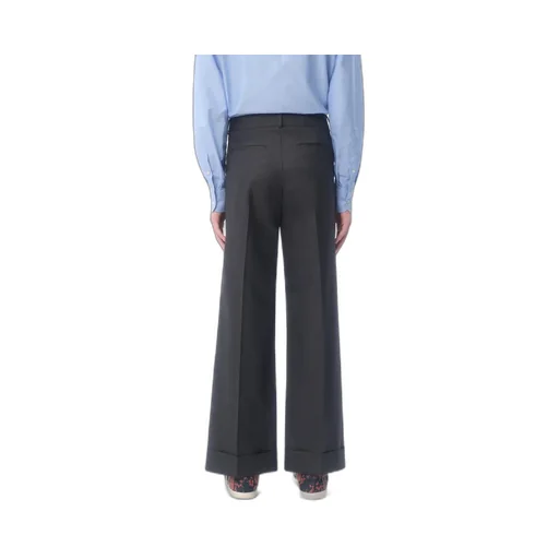 Wool Gabardine Trousers With Turn-Ups