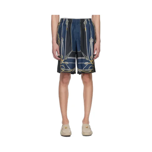 Nautical Print Knee-Length Shorts