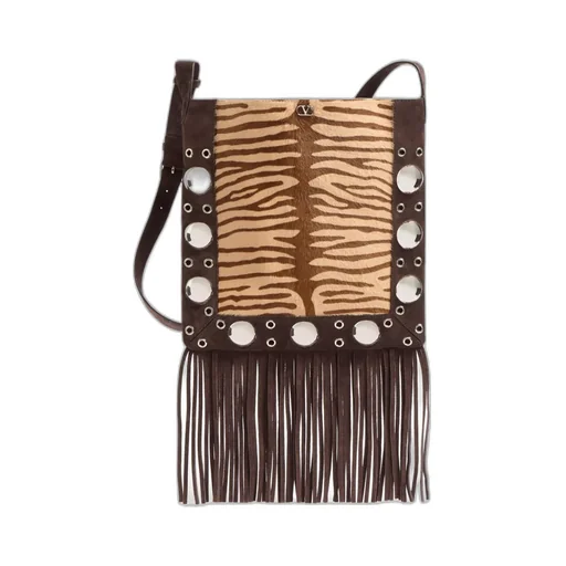 NellcÔTe Shoulder Bag In Animalier Pony Effect Calfskin With Fringes