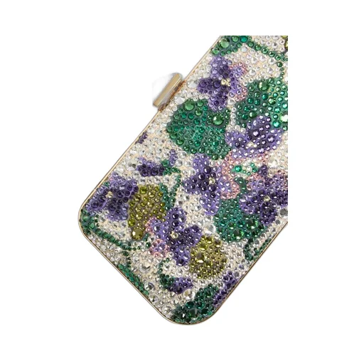 Carry Secrets Floral Pattern Imitation Diamond Embroidery Handbag