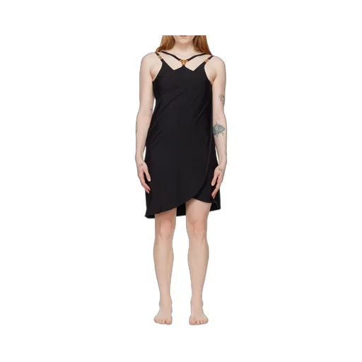 Medusa-Plaque Wrapped Sleeveless Dress