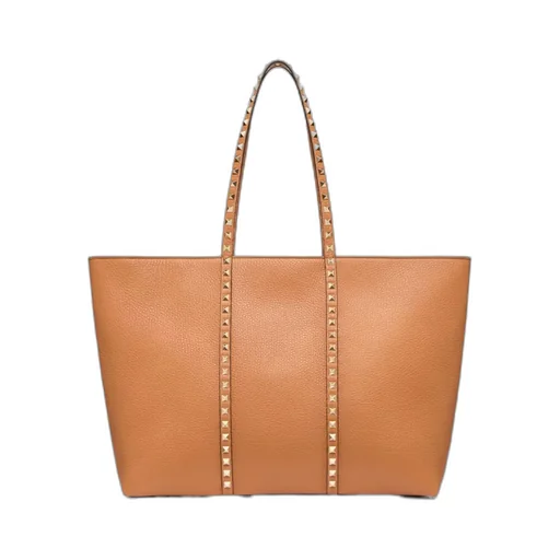 Rockstud Shopping Bag In Grainy Calfskin