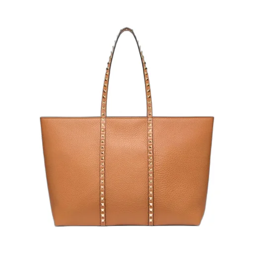Rockstud Shopping Bag In Grainy Calfskin