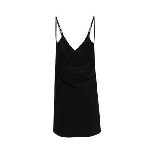 Medusa-Plaque Wrapped Sleeveless Dress