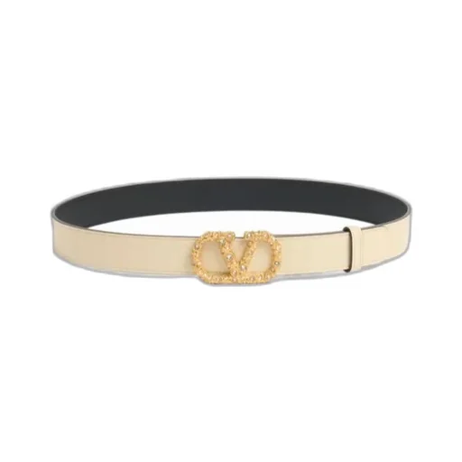 Vlogo Signature Belt In Shiny Calfskin With Crystals 30 Mm
