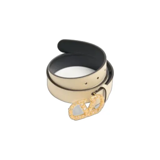 Vlogo Signature Belt In Shiny Calfskin With Crystals 30 Mm