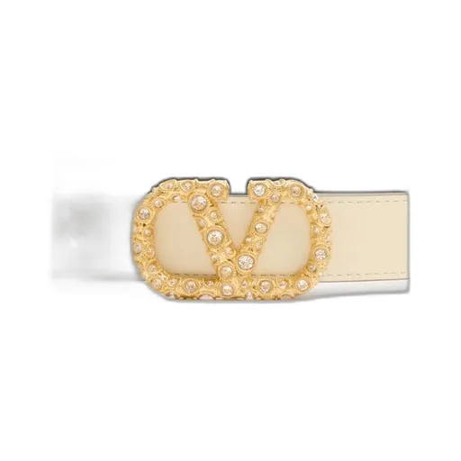 Vlogo Signature Belt In Shiny Calfskin With Crystals 30 Mm