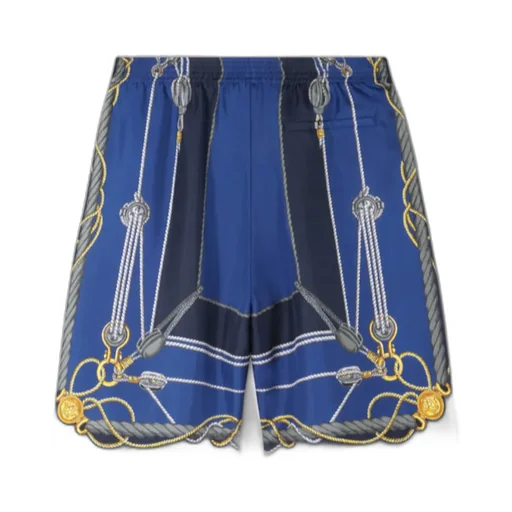 Nautical Print Knee-Length Shorts