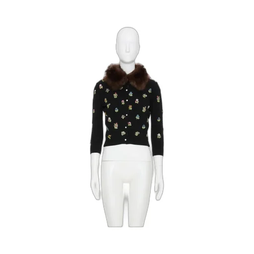 Floral Embellished Button-Up Cardigan