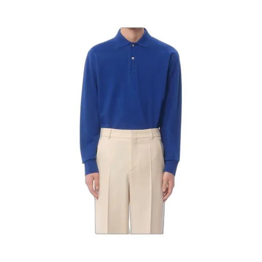 Vlogo Embroidered Long-Sleeved Polo Shirt