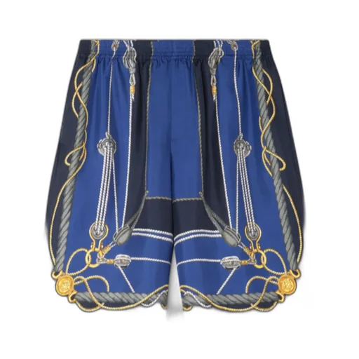 Nautical Print Knee-Length Shorts