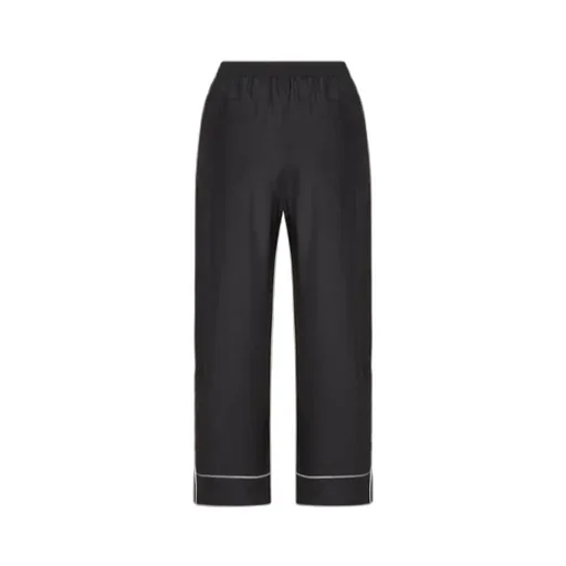 Elastic-Waistband Piped Trousers
