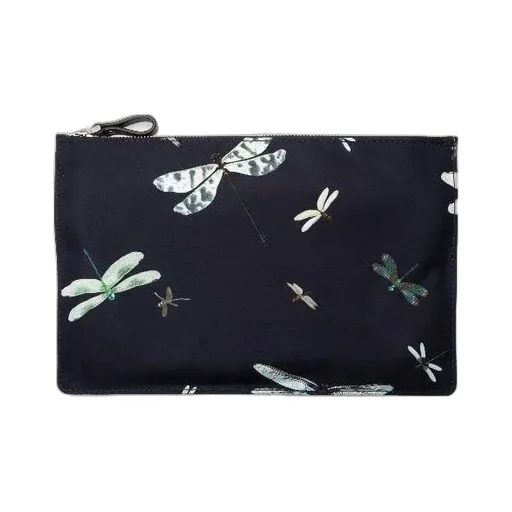 Dragonfly-Print Clutch Bag