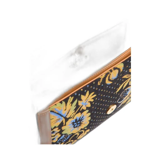 9To5 Jacquard Shoulder Bag With Floral Pattern