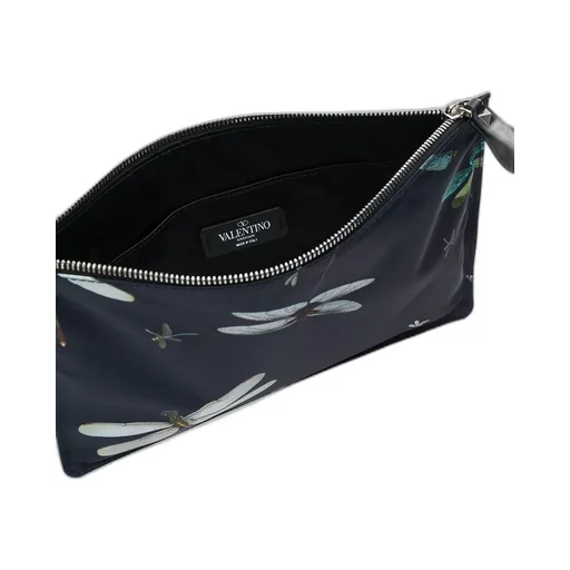 Dragonfly-Print Clutch Bag