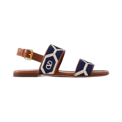 Logo Embroidered Buckled Sandals