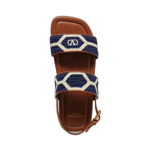Logo Embroidered Buckled Sandals