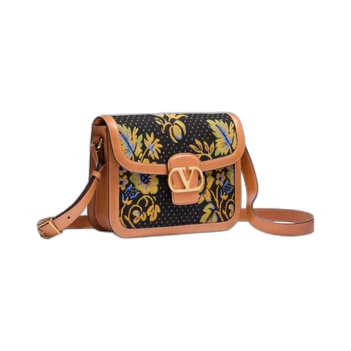 9To5 Jacquard Shoulder Bag With Floral Pattern