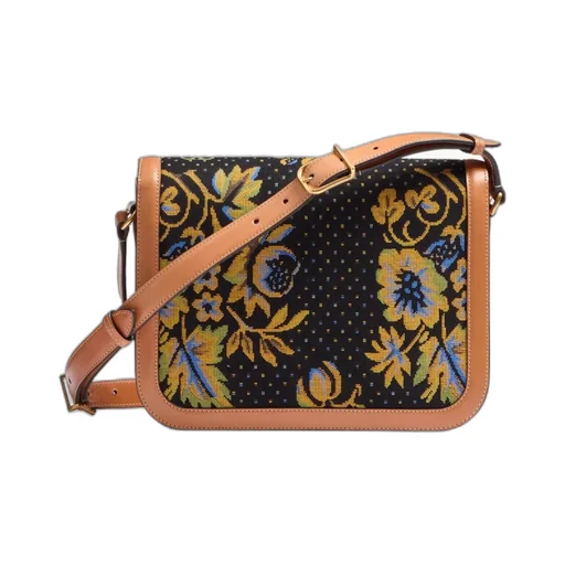 9To5 Jacquard Shoulder Bag With Floral Pattern