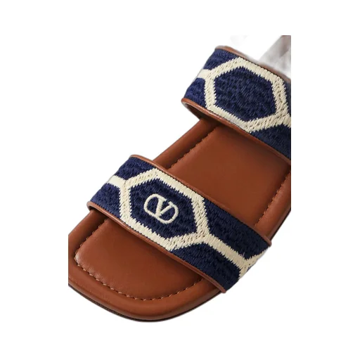 Logo Embroidered Buckled Sandals
