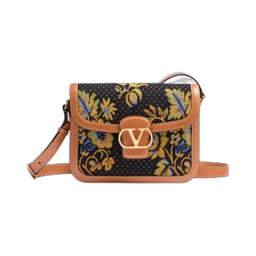 9To5 Jacquard Shoulder Bag With Floral Pattern