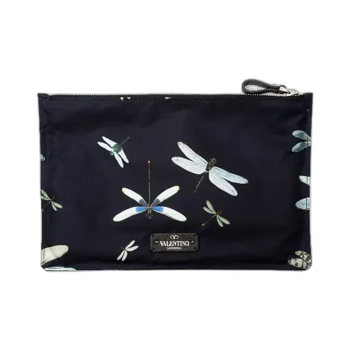 Dragonfly-Print Clutch Bag