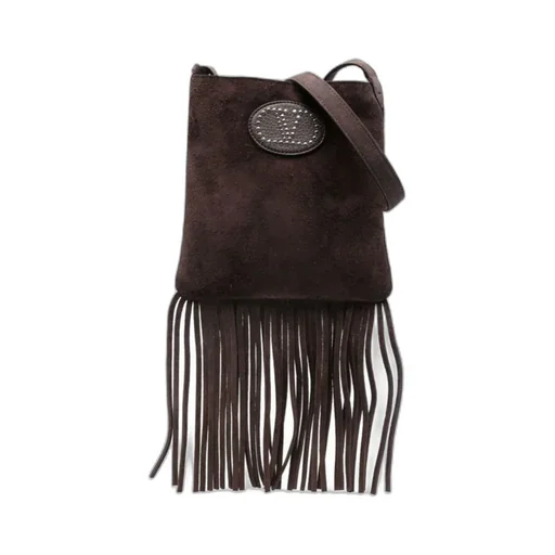 Vlogo Signature Fringed Edge Crossbody Bag