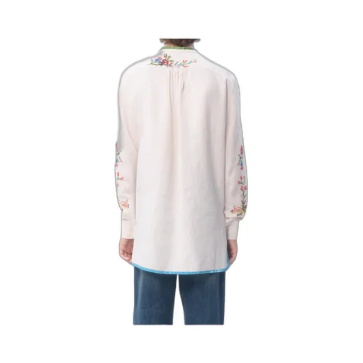 Floral Embroidered Button Detailed Shirt
