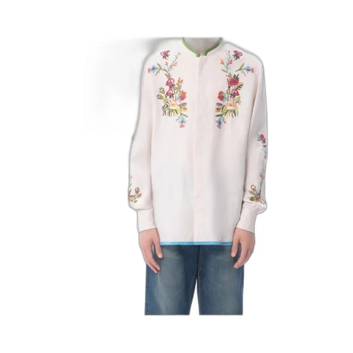 Floral Embroidered Button Detailed Shirt