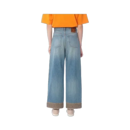 Logo Patch Wide Leg Jeans