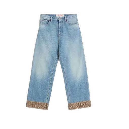 Logo Patch Wide Leg Jeans