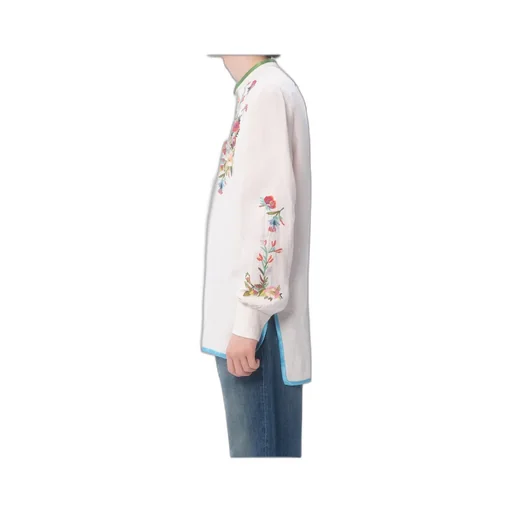 Floral Embroidered Button Detailed Shirt