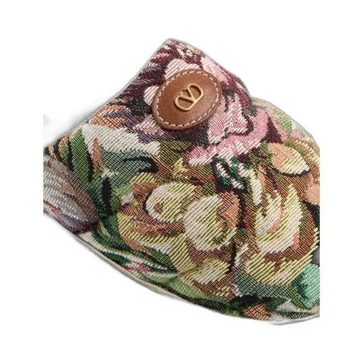 Logo Patch Floral Patterned Slippers