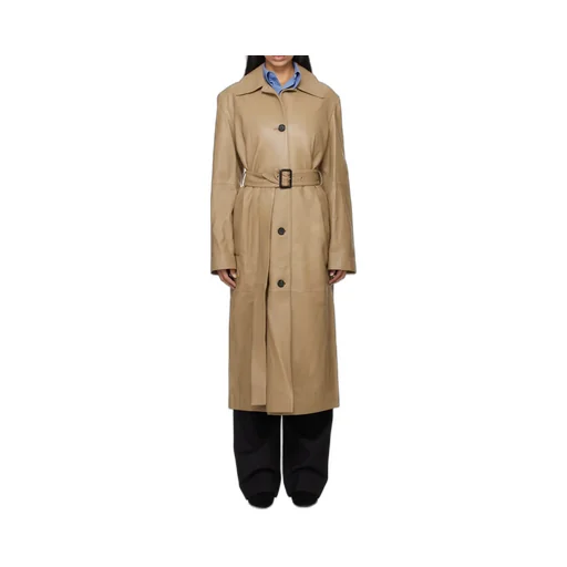 Belted Leather Coat