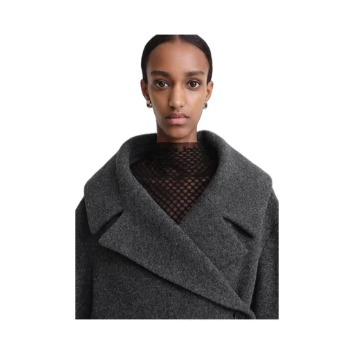 Notched-Lapels Double-Breasted Coat