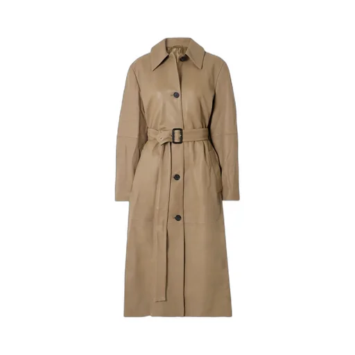 Belted Leather Coat