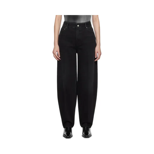 Faded-Effect Tapered-Leg Jeans